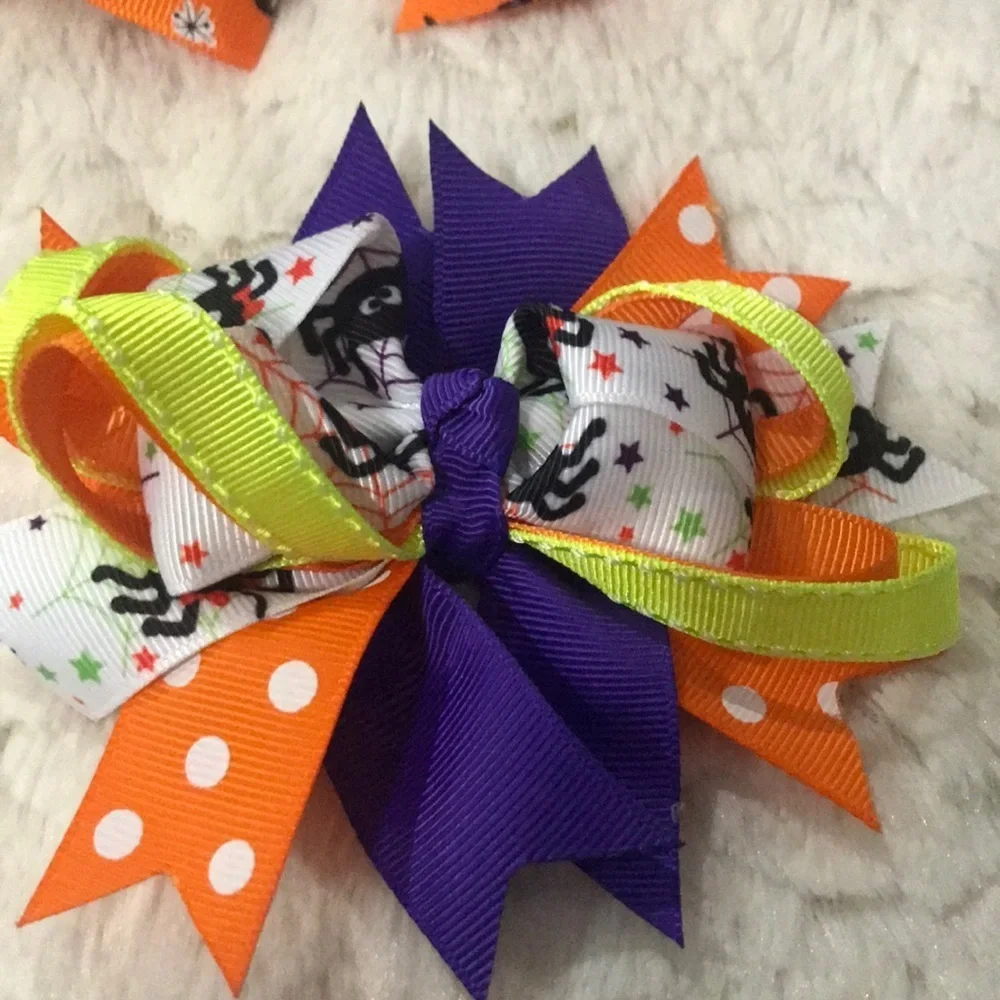6/$20 New 3 pack Baby Halloween hair bows